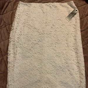 Worthington ivory lace midi skirt 8